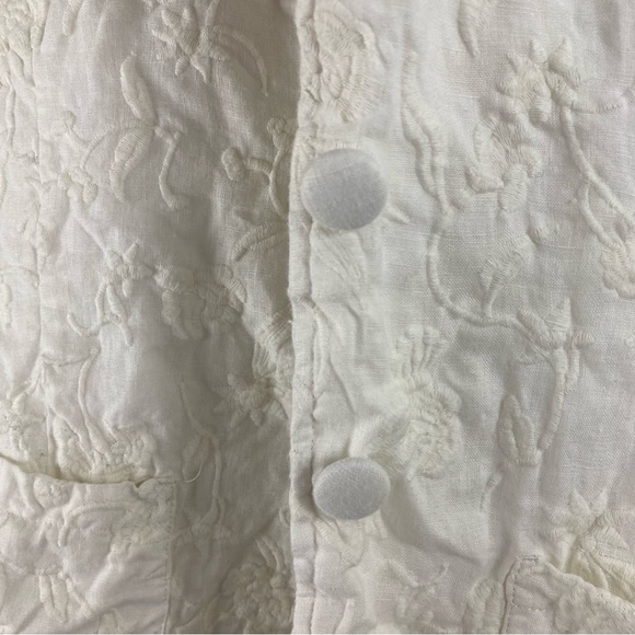 Spiegel Vintage White Embroidered Linen-Blend Blazer - Picture 2 of 14